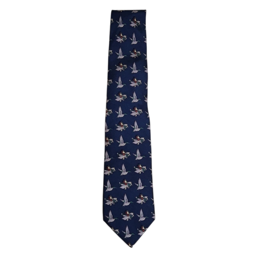 Vintage Mickey Mouse Aviation & Mallard Ducks Silk Tie - Made In USA - Picture 2 of 8